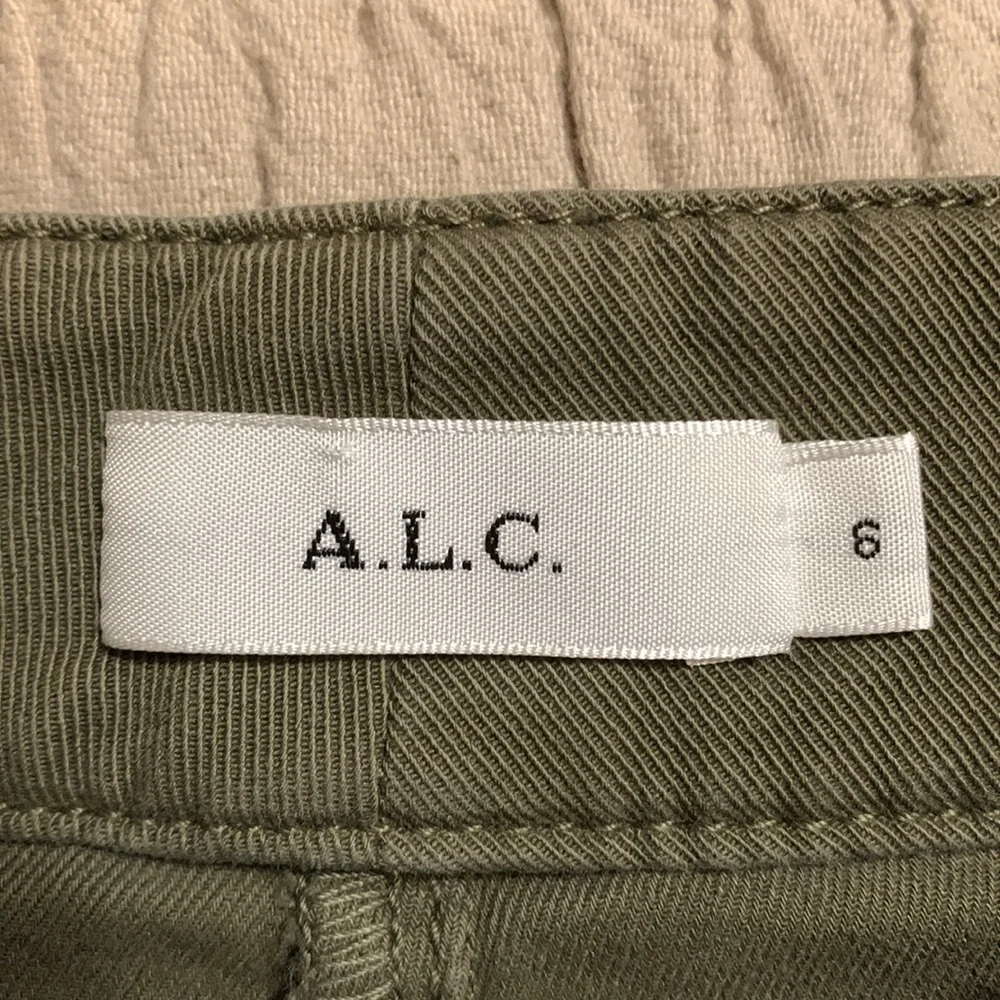 A.L.C. Women Sailor Pierce Green Wide Leg Cropped Pants Preppy Minimalist SZ6